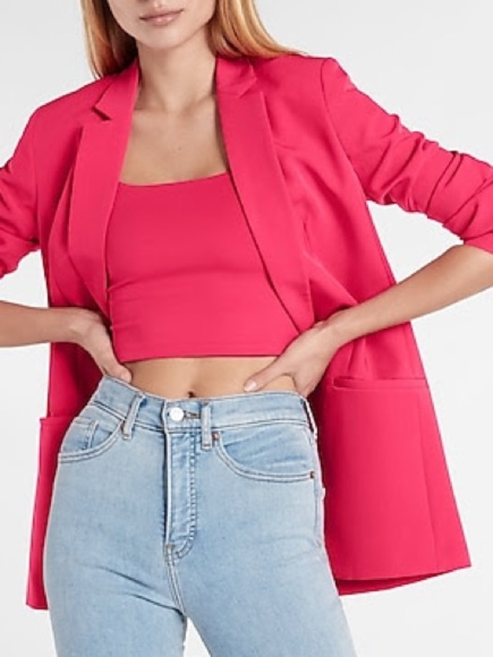 Express Pink Open Blazer